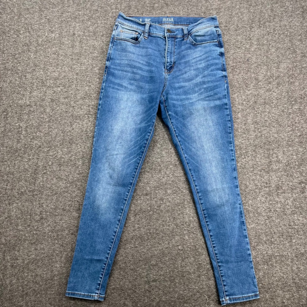 ana A New Approach Womens High Rise Jegging Medium Wash Blue Skinny Jeans Size 8